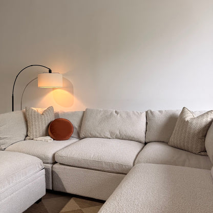 Albany Park Kova Box Cushion L-Shape Grand Corner in Alabaster Bouclé