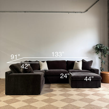 Woodland L-Shape Enclosed with Slim Ottoman dimensions