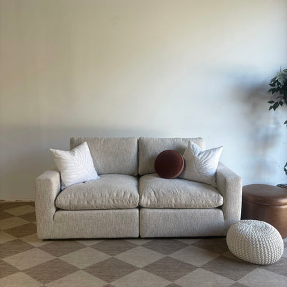 Cypress Loveseat in Oatmeal Basketweave, front view