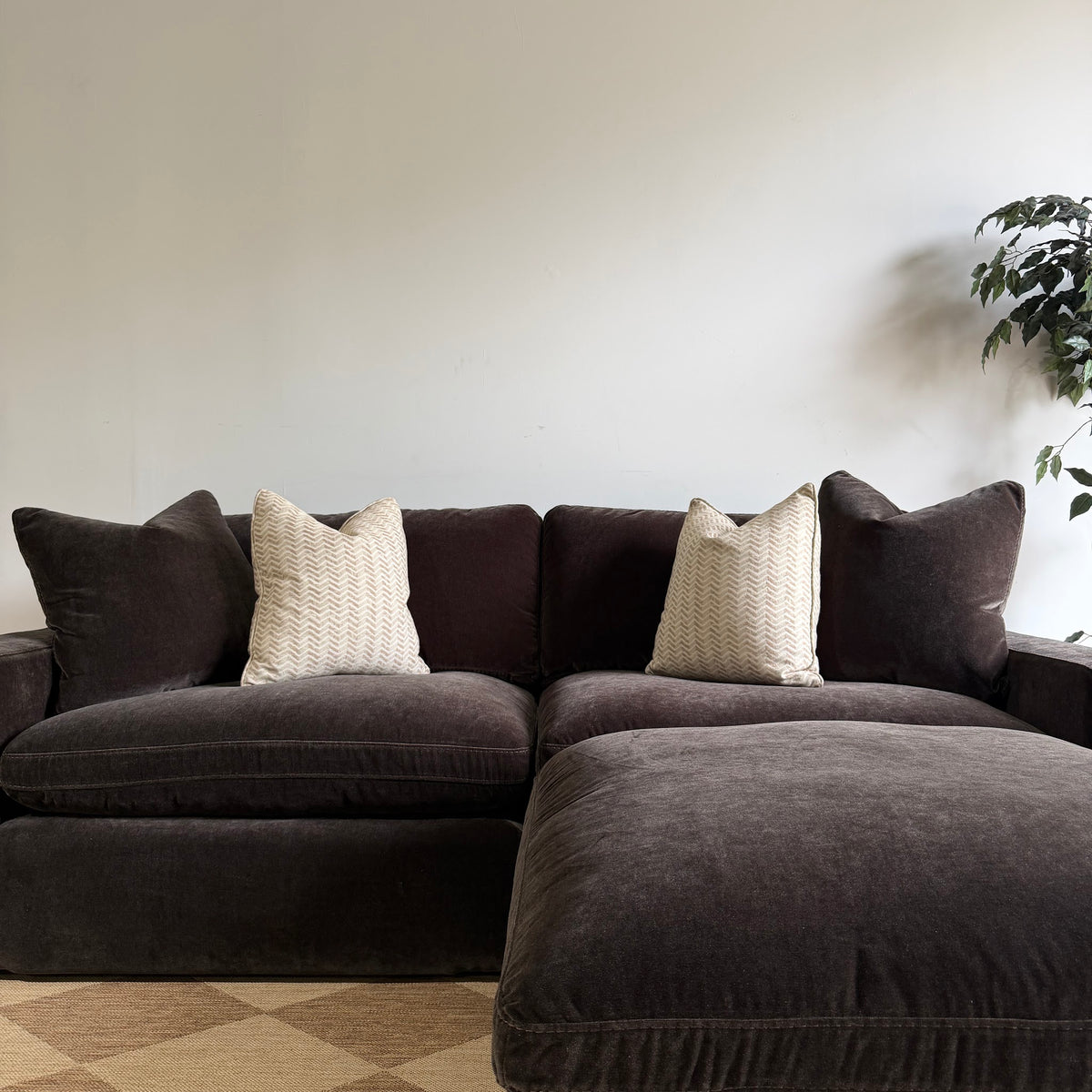 Woodland Loveseat with Classic Ottoman cushions