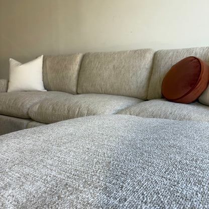 Cypress Sofa + Ottoman in Oatmeal Basketweave, fabric detail