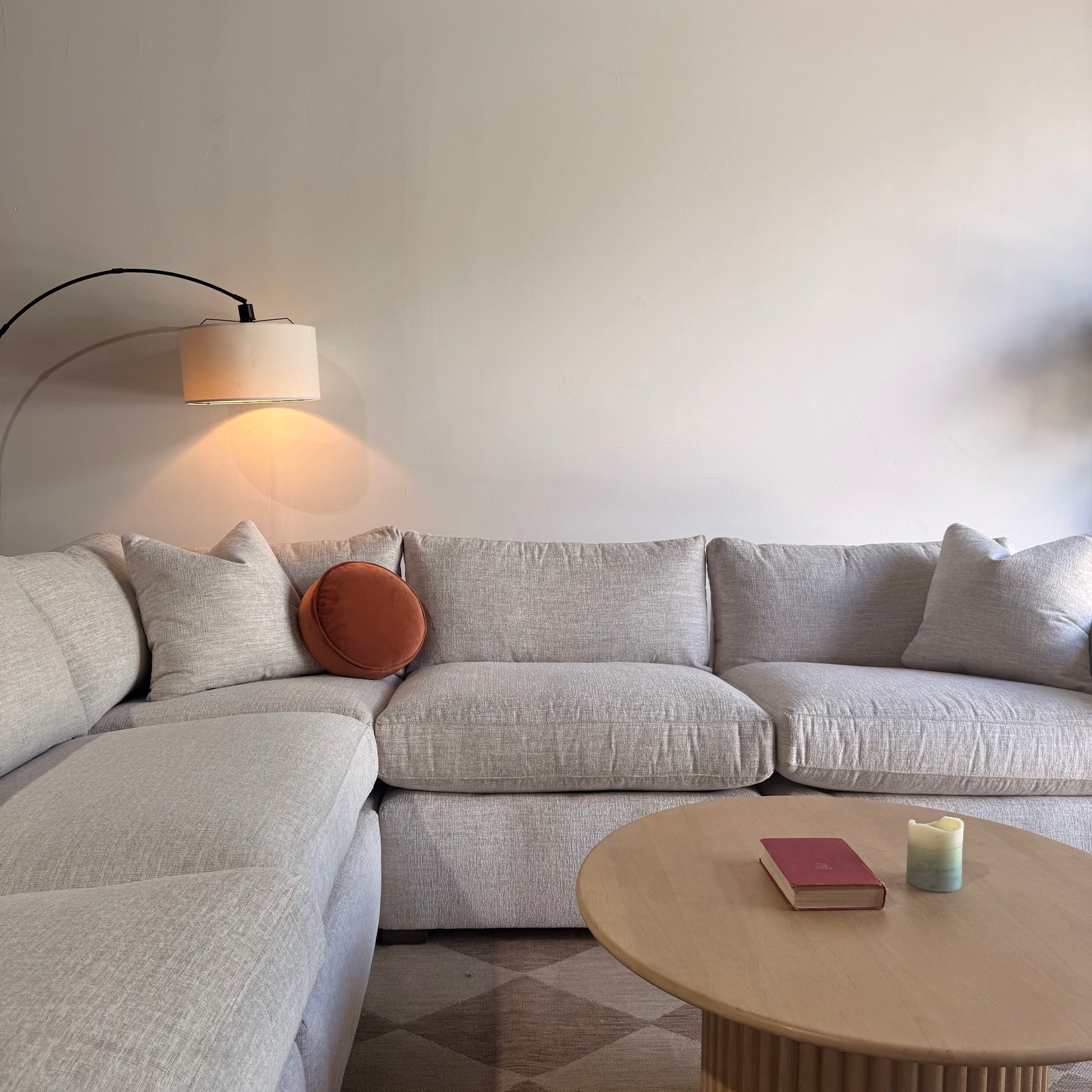 Brook Corner Sectional in Anquilla Ivory Performance Chenille — Kindred Couches
