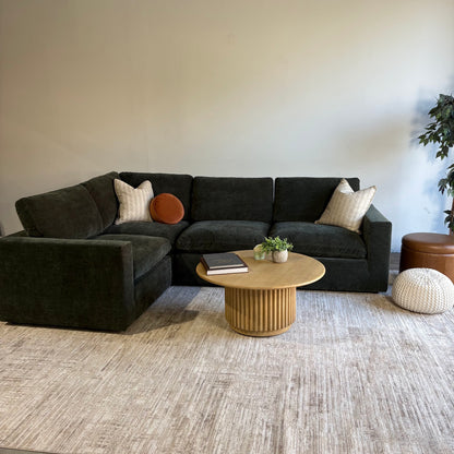 Cypress L-Shape Enclosed in Velvet Forest Green, right view