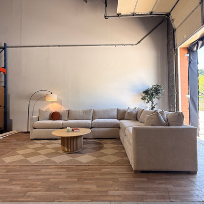 Brook Grand Corner Sectional in Milano Sand Velvet — Kindred Couches