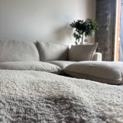 Albany Park Kova Pillow Cushion Grand Corner in Alabaster Bouclé