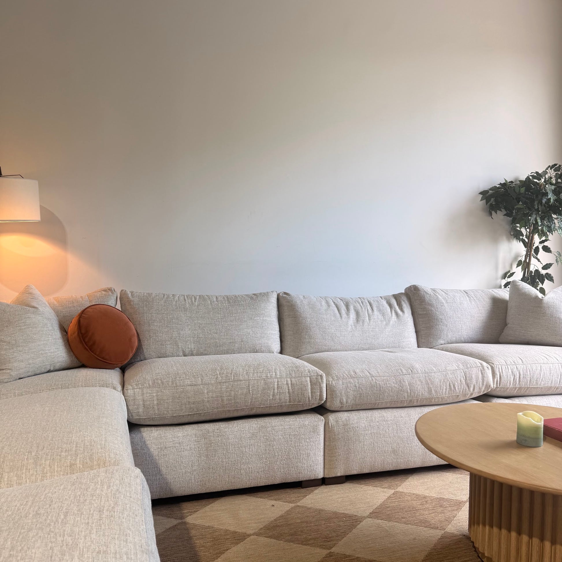 Brook Grand Corner Sectional in Anquilla Ivory Performance Chenille — Kindred Couches