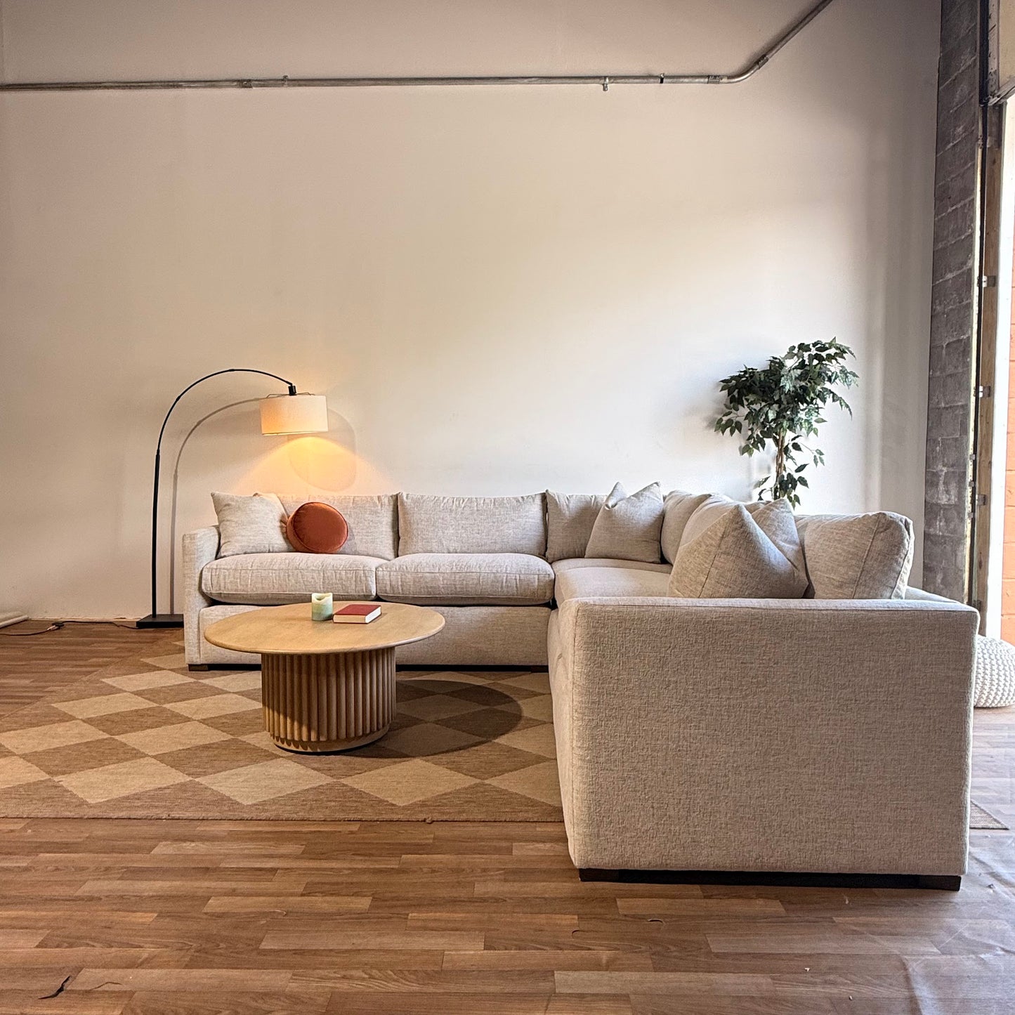 Brook Corner Sectional in Anquilla Ivory Performance Chenille — Kindred Couches