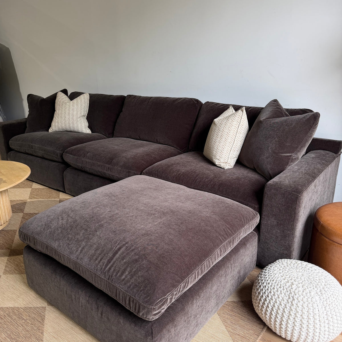 Woodland Sofa with Classic Ottoman from the left