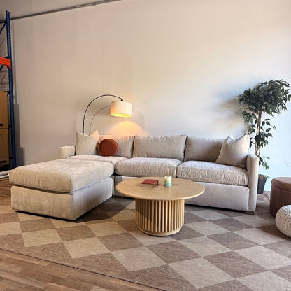 Brook Sofa + Ottoman in Milano Sand Velvet — Kindred Couches
