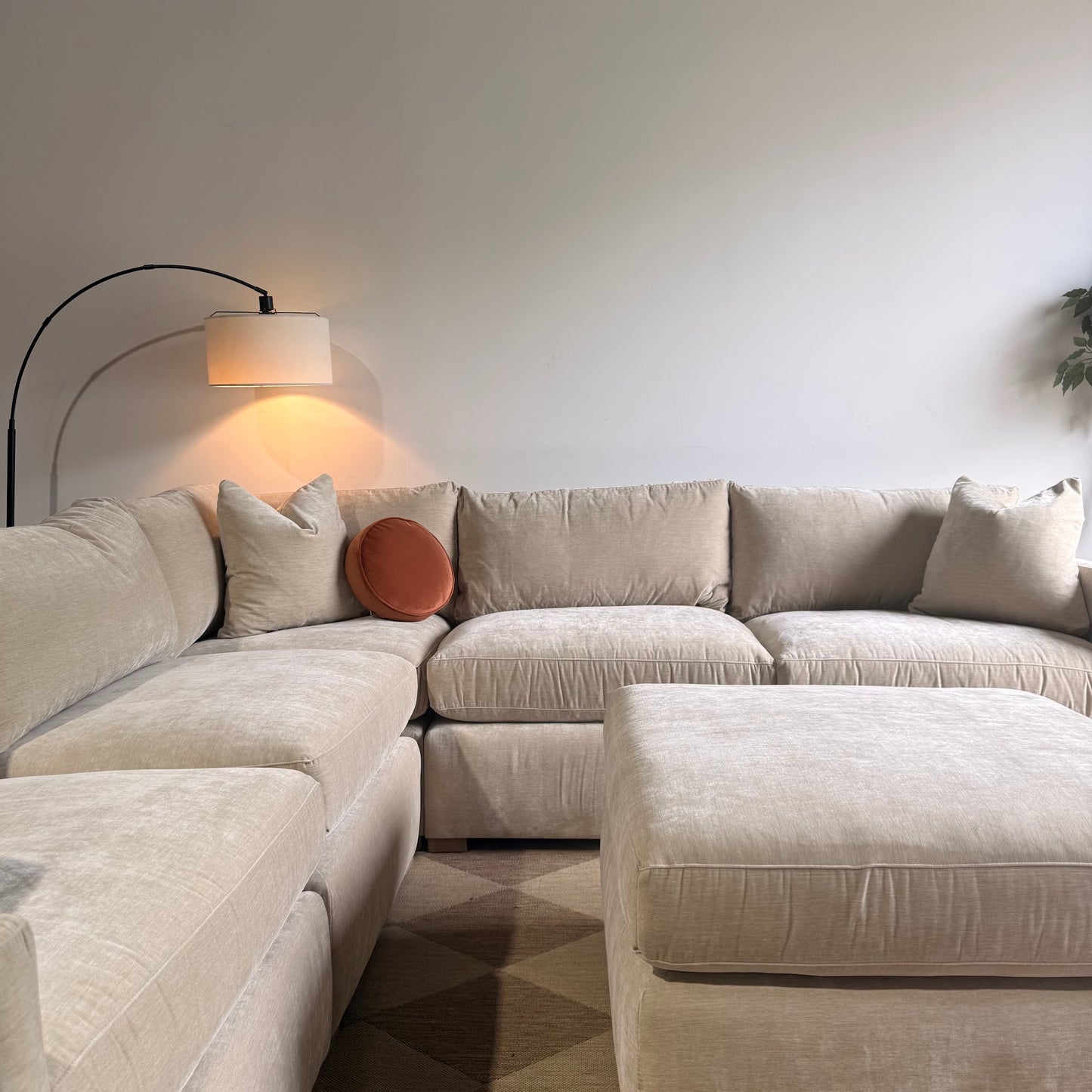 Brook Corner Sectional + Ottoman - Milano Velvet
