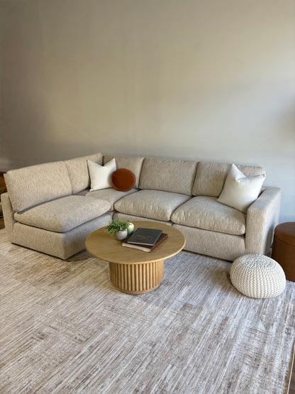 Cypress L-Shape in Oatmeal Basketweave, right view