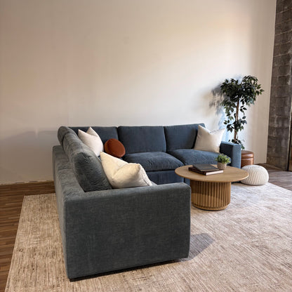 Cypress Corner Sectional in Velvet Opal Blue, left view