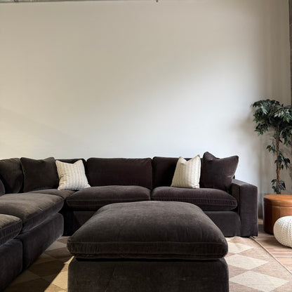 Woodland Corner Sectional with Classic Ottoman front view
