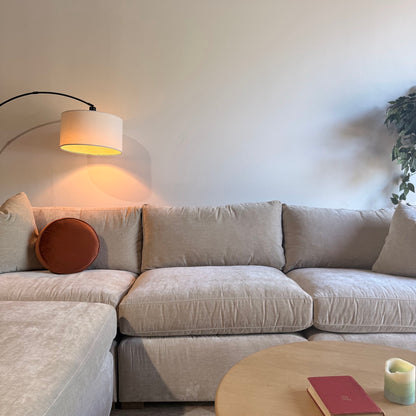 Brook Sofa + Ottoman in Milano Sand Velvet — Kindred Couches