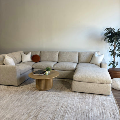 Cypress U-Shape Enclosed in Oatmeal Basketweave, right view