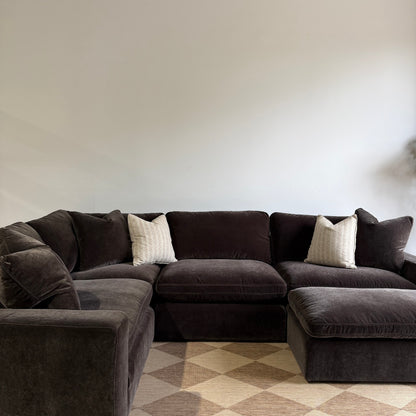 Woodland L-Shape Enclosed with Slim Ottoman front view