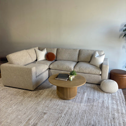 Cypress L-Shape Enclosed in Oatmeal Basketweave, right view