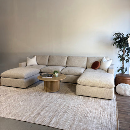 Cypress Double Chaise in Oatmeal Basketweave, right view