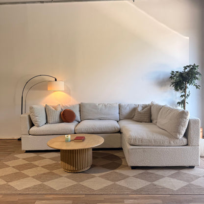 Albany Park Kova Box Cushion L-Shape Corner Sectional in Alabaster Bouclé
