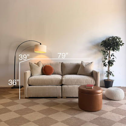 Brook Loveseat in Milano Sand Velvet — Kindred Couches