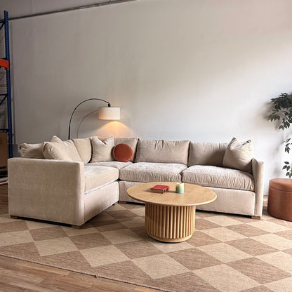 Brook L-Shape Enclosed Sectional in Milano Sand Velvet — Kindred Couches