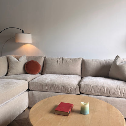 Brook L-Shape Enclosed Sectional in Milano Sand Velvet — Kindred Couches