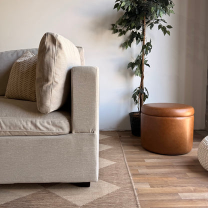 Albany Park Kova Box Cushion L-Shape in Oatmeal Chenille
