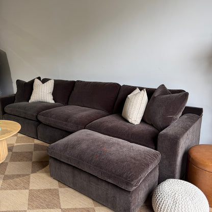 Woodland Sofa with Slim Ottoman from the left