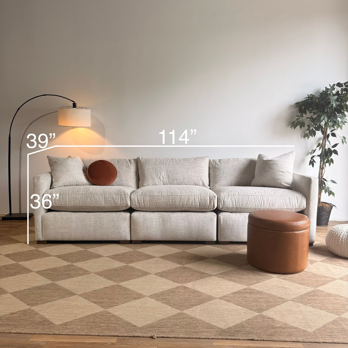 Brook Sofa in Anquilla Ivory Performance Chenille — Kindred Couches
