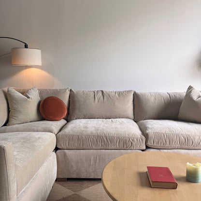 Brook L-Shape Enclosed Sectional in Milano Sand Velvet — Kindred Couches