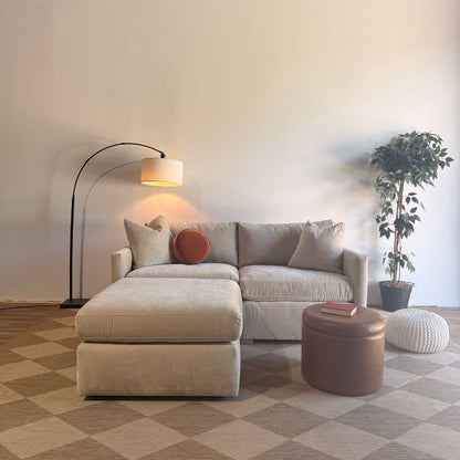 Brook Loveseat + Ottoman in Milano Sand Velvet — Kindred Couches