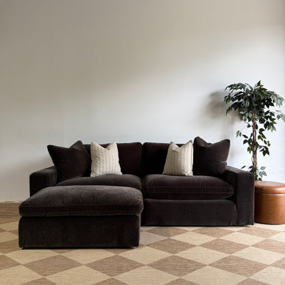 Woodland Loveseat with Slim Ottoman reversed