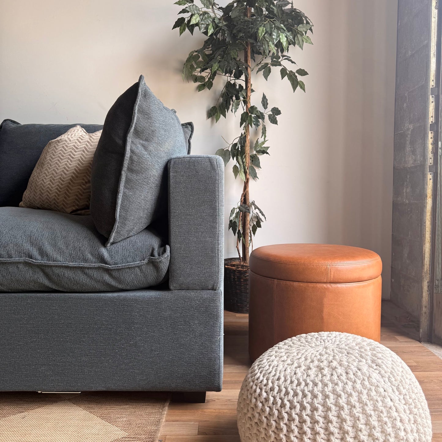 Albany Park Kova Pillow Cushion L-Shape in Midnight Navy Chenille