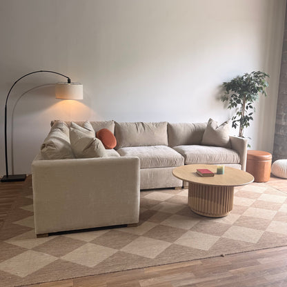 Brook L-Shape Enclosed Sectional in Milano Sand Velvet — Kindred Couches