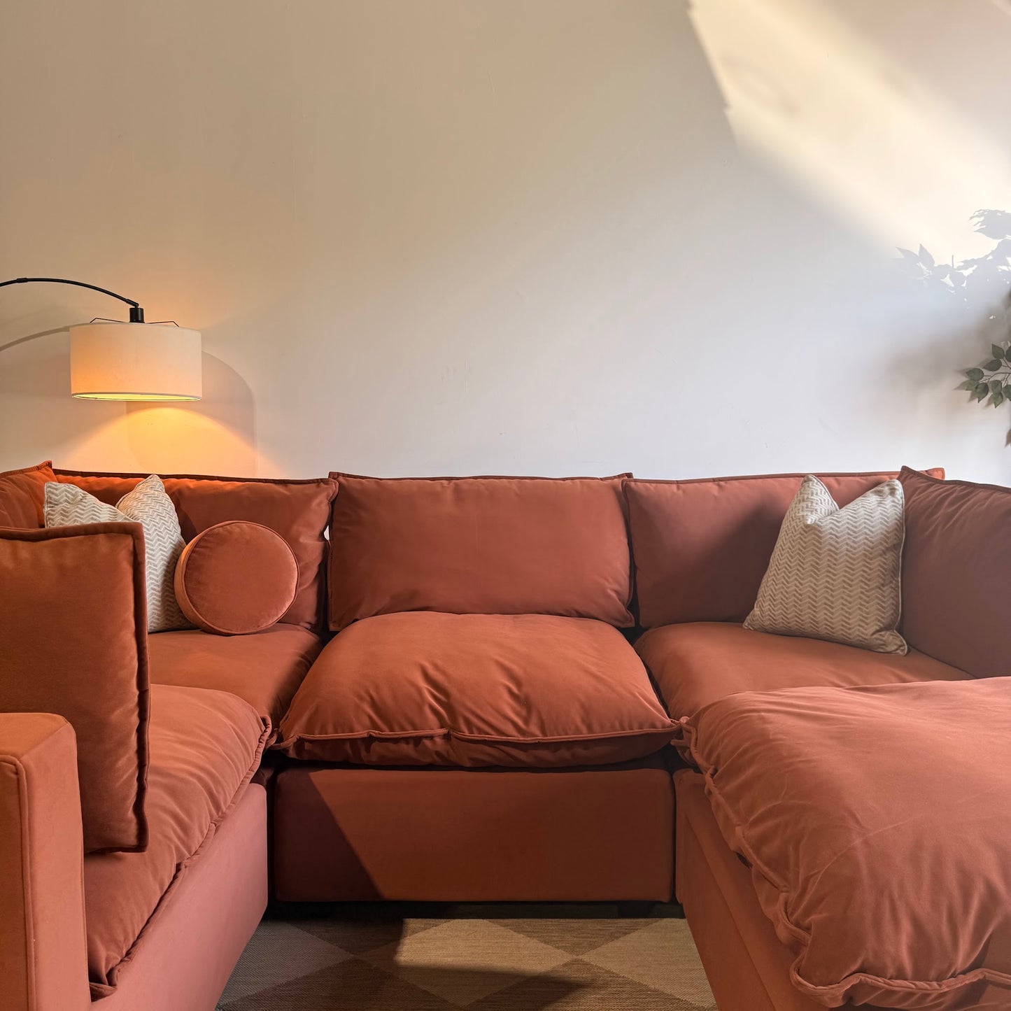 Albany Park Kova Enclosed L-Shape in Rust Velvet