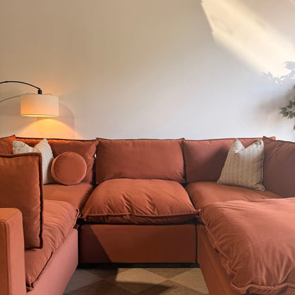 Albany Park Kova Enclosed L-Shape in Rust Velvet