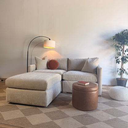 Brook Loveseat + Ottoman in Milano Sand Velvet — Kindred Couches