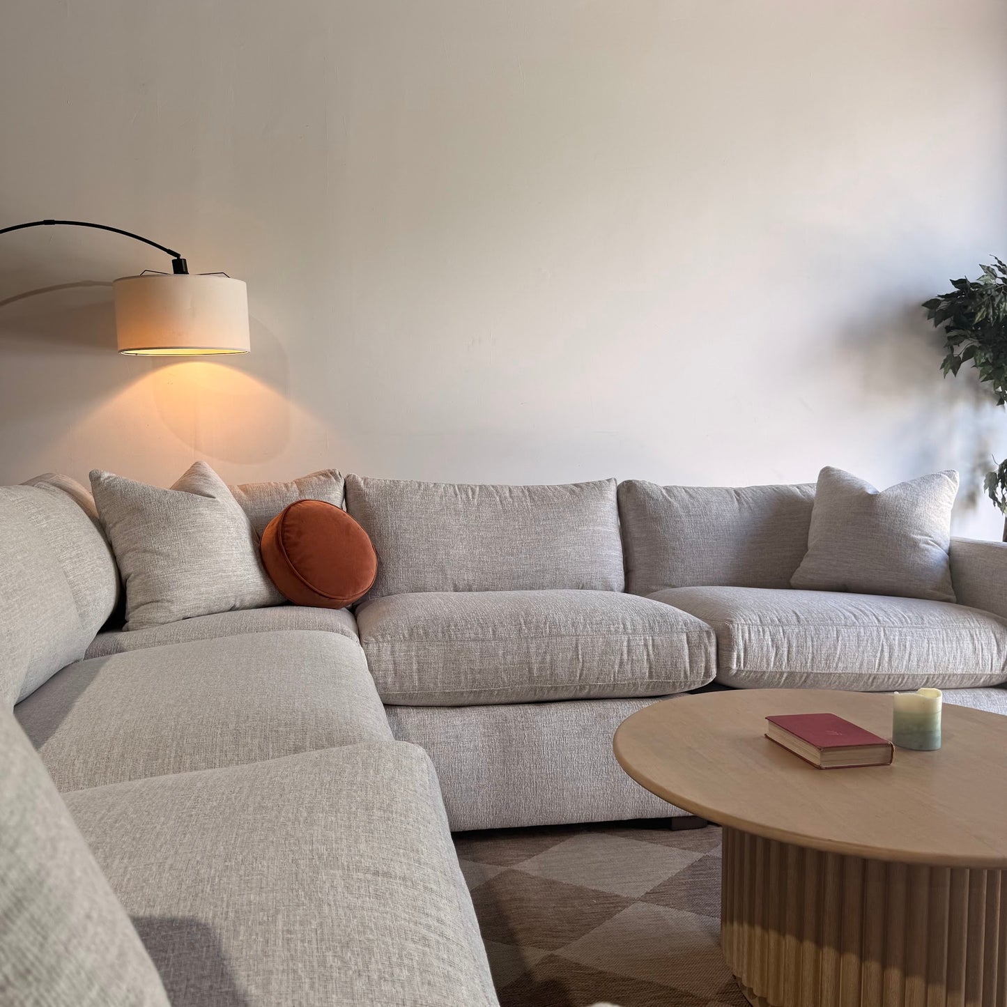 Brook Corner Sectional in Anquilla Ivory Performance Chenille — Kindred Couches