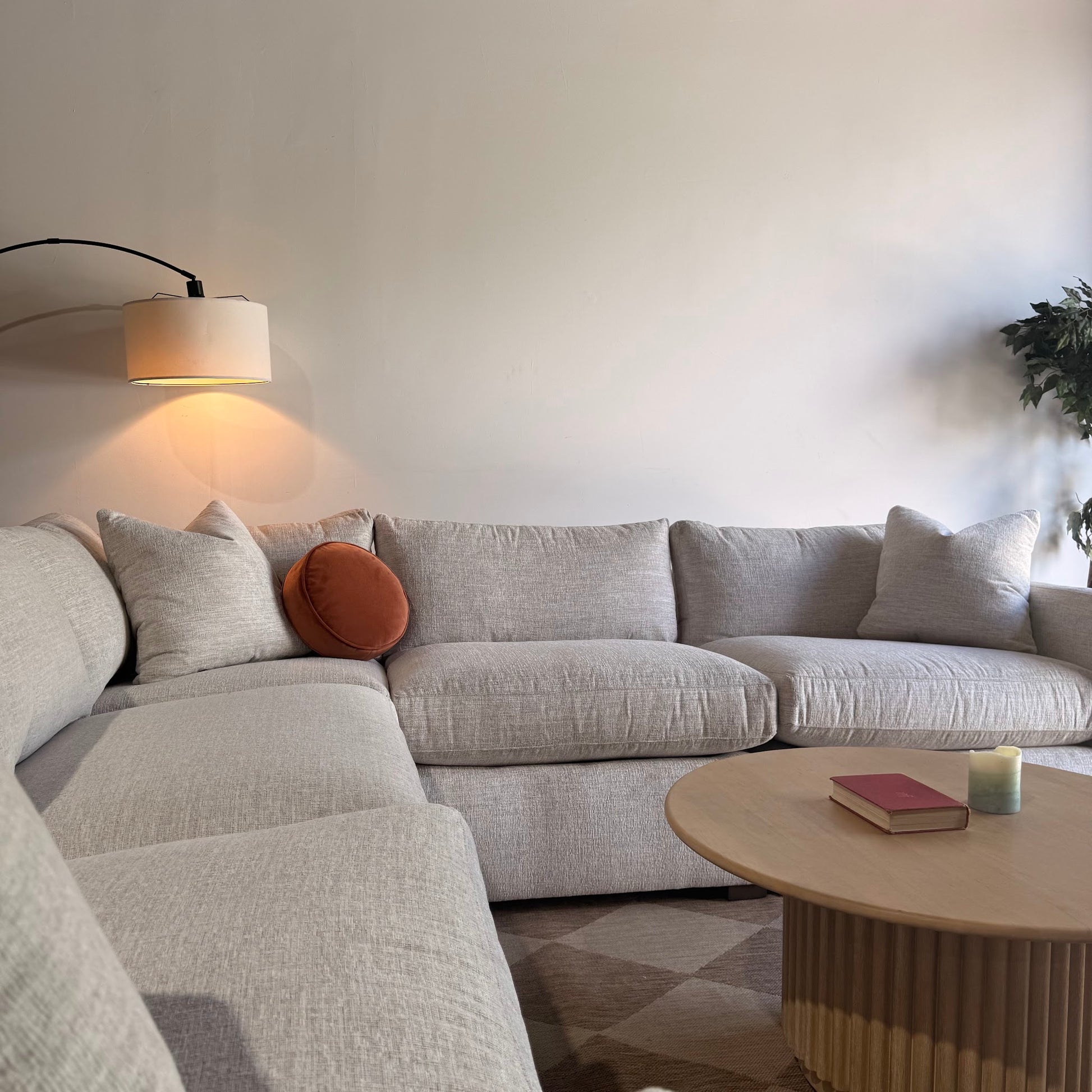 Brook Corner Sectional in Anquilla Ivory Performance Chenille — Kindred Couches