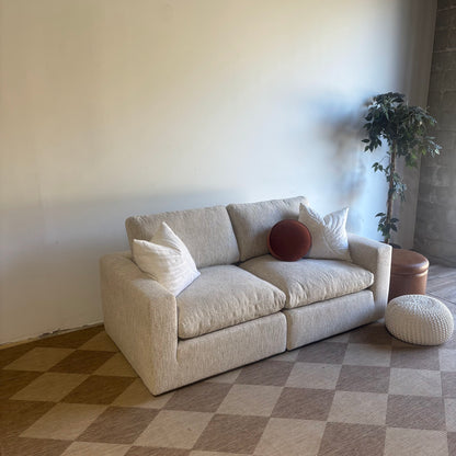 Cypress Loveseat in Oatmeal Basketweave, left view