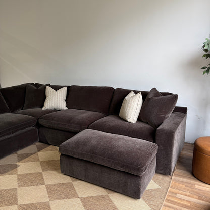 Woodland L-Shape Enclosed with Slim Ottoman from the right
