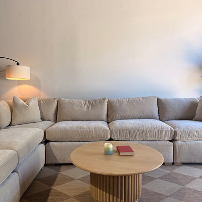 Brook Grand Corner Sectional in Milano Sand Velvet — Kindred Couches