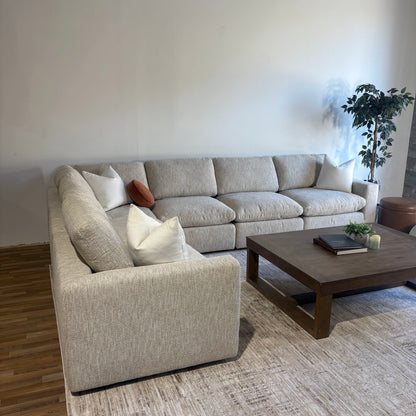 Cypress Grand Corner in Oatmeal Basketweave, left view