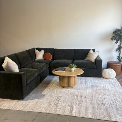 Cypress Corner Sectional in Velvet Forest Green, right view