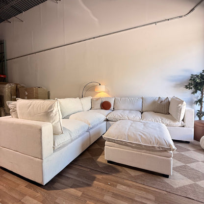 Albany Park Kova Corner Sectional in Sand Basketweave