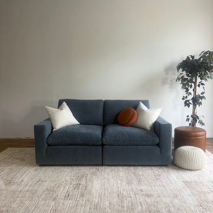 Cypress Loveseat in Velvet Opal Blue, front view