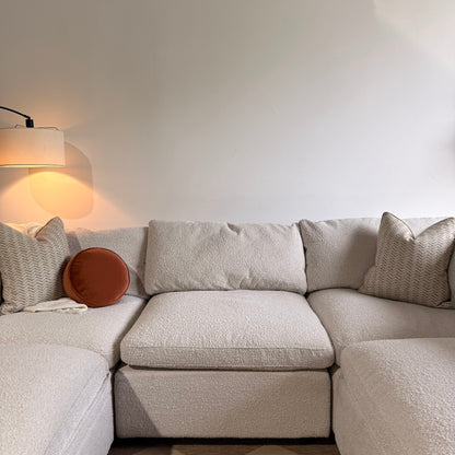 Albany Park Kova Box Cushion L-Shape Grand Corner in Alabaster Bouclé