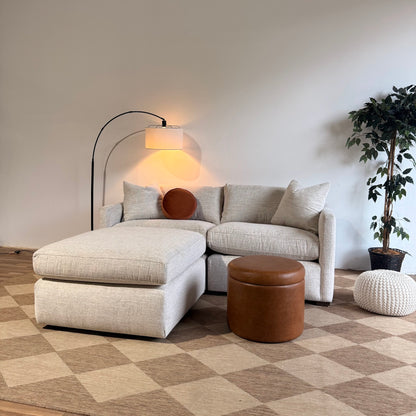 Brook Loveseat + Ottoman in Anquilla Ivory Performance Chenille — Kindred Couches