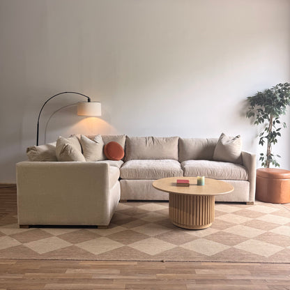 Brook L-Shape Enclosed Sectional in Milano Sand Velvet — Kindred Couches