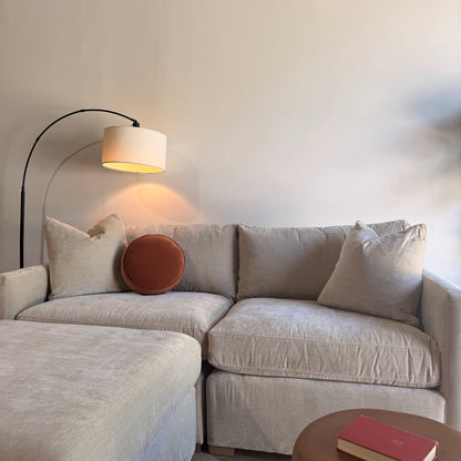 Brook Loveseat + Ottoman in Milano Sand Velvet — Kindred Couches